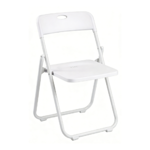 Silla Plegable Blanca Multiusos Estilo Eventos con Estructura Metálica