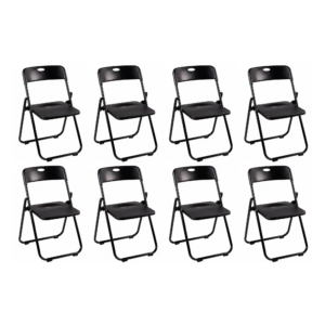 Pack 8 Sillas Plegables Profesional Negra de Alta Resistencia para Eventos y Catering