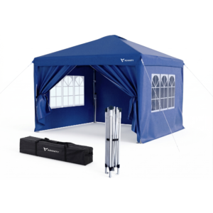 Carpa Plegable 3x3m Profesional Azul con 4 Paredes Modulares