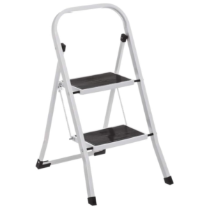 Escalera de Acero 2 Peldaños con Tubo Cuadrado Estable