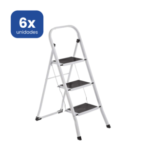 Escalera 3 Peldaños Profesional Acero Reforzado
