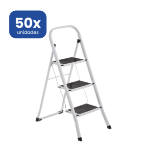 Escalera 3 Peldaños Profesional Acero Reforzado