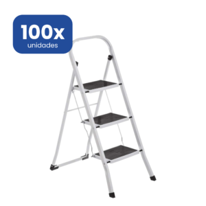 Escalera 3 Peldaños Profesional Acero Reforzado - 100 unidades