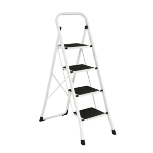 Escalera 4 Peldaños Acero XL Tubo Cuadrado Premium