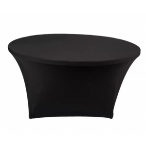 Funda Mantel Elástica Redonda 180 cm Negra Ajustable Spandex
