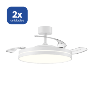 Ventilador de Techo LED 30W Motor DC Silencioso Blanco - 2 unidades