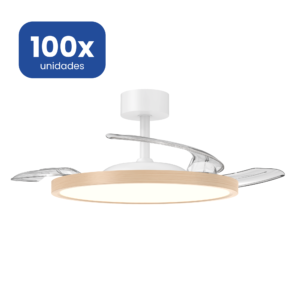 Ventilador de Techo LED 30W Motor DC Acabado Madera