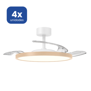 Ventilador de Techo LED 30W Motor DC Acabado Madera