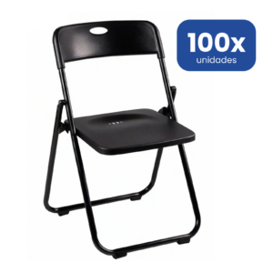 Silla Plegable Profesional Negra de Alta Resistencia para Eventos y Catering
