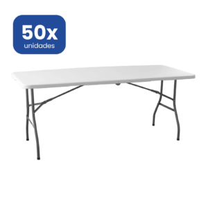 Mesa Plegable Rectangular 180 cm Profesional Catering HDPE Blanco - 50 unidades