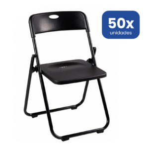 Silla Plegable Profesional Negra de Alta Resistencia para Eventos y Catering