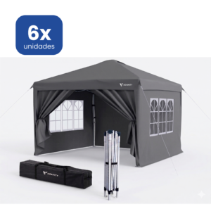 Carpa Plegable 3x3m Profesional Gris Diseño Moderno