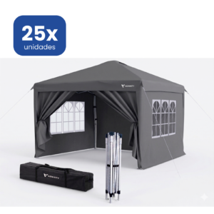 Carpa Plegable 3x3m Profesional Gris Diseño Moderno