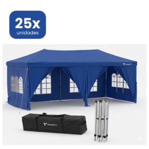 Carpa Plegable 3x6m Azul Profesional XL con 5 Paredes