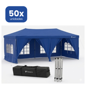 Carpa Plegable 3x6m Azul Profesional XL con 5 Paredes