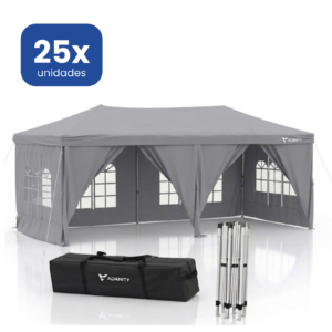 Carpa Plegable 3x6m Gris XL Diseño Moderno y Corporativo