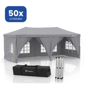 Carpa Plegable 3x6m Gris XL Diseño Moderno y Corporativo