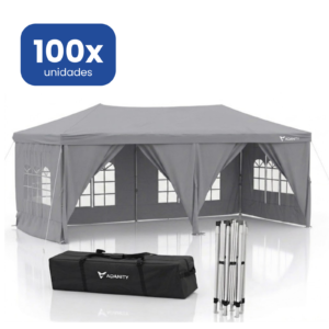 Carpa Plegable 3x6m Gris XL Diseño Moderno y Corporativo