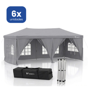 Carpa Plegable 3x6m Gris XL Diseño Moderno y Corporativo