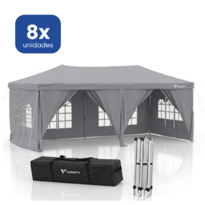 Carpa Plegable 3x6m Gris XL Diseño Moderno y Corporativo