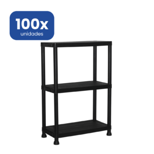 Estantería de Resina 3 Baldas Negra 91 cm – Resistente y Compacta