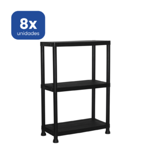 Estantería de Resina 3 Baldas Negra 91 cm – Resistente y Compacta
