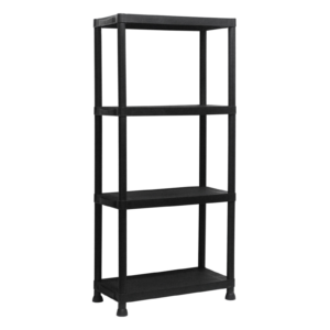Estantería de Resina 4 Baldas Negra 131cm - Organización Multiusos