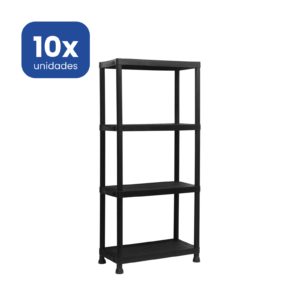 Estantería de Resina 4 Baldas Negra 131cm – Organización Multiusos
