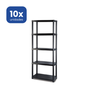 Estantería de Resina 5 Baldas Negra XL 171 cm – Alta Capacidad