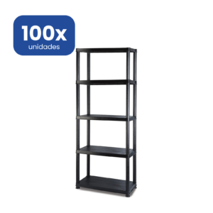 Estantería de Resina 5 Baldas Negra XL 171 cm – Alta Capacidad