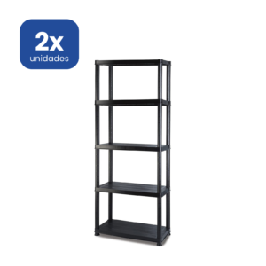 Estantería de Resina 5 Baldas Negra XL 171 cm – Alta Capacidad