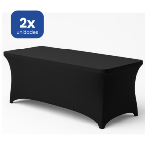 Funda Mantel Elástica Negra para Mesa Rectangular 180 cm - 6 unidades
