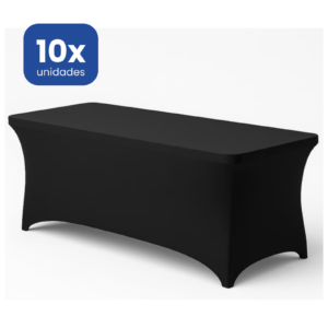 Funda Mantel Elástica Negra para Mesa Rectangular 180 cm
