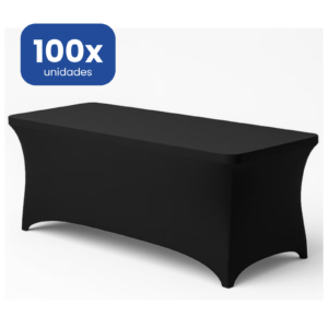 Funda Mantel Elástica Negra para Mesa Rectangular 180 cm