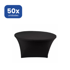 Funda Mantel Elástica Redonda 150 cm Negra Ajustable Spandex