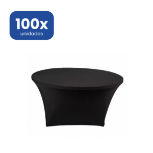 Funda Mantel Elástica Redonda 180 cm Negra Ajustable Spandex