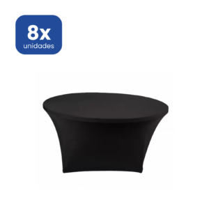 Funda Mantel Elástica Redonda 180 cm Negra Ajustable Spandex