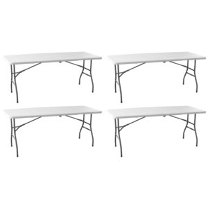 Mesa Plegable Rectangular 180 cm Profesional Catering HDPE Blanco