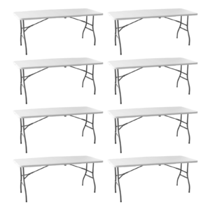 Mesa Plegable Rectangular 180 cm Profesional Catering HDPE Blanco