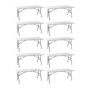 Mesa Plegable Rectangular 180 cm Profesional Catering HDPE Blanco
