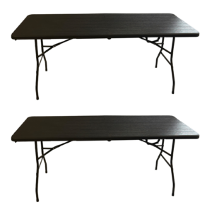 Mesa Plegable Rectangular 180 cm Acabado Madera Rústica Premium