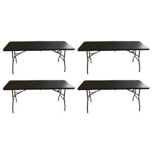 Mesa Plegable Rectangular 180 cm Acabado Madera Rústica Premium