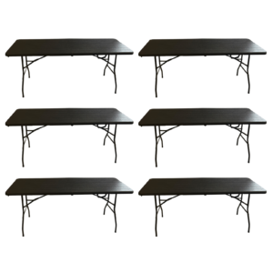 Mesa Plegable Rectangular 180 cm Acabado Madera Rústica Premium