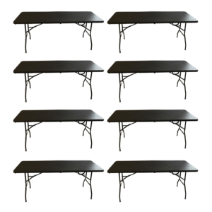 Mesa Plegable Rectangular 180 cm Acabado Madera Rústica Premium