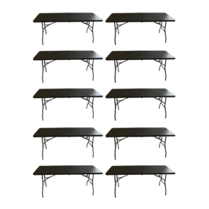 Mesa Plegable Rectangular 180 cm Acabado Madera Rústica Premium