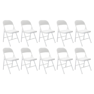 Silla Plegable Premium Blanca con Asiento Acolchado en Polipiel Confort - 10 unidades