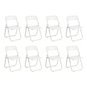 Silla Plegable Blanca Multiusos Estilo Eventos con Estructura Metálica