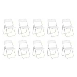 Silla Plegable Blanca Multiusos Estilo Eventos con Estructura Metálica
