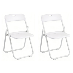 Silla Plegable Blanca Multiusos Estilo Eventos con Estructura Metálica