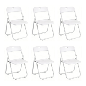 Silla Plegable Blanca Multiusos Estilo Eventos con Estructura Metálica
